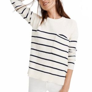 Madewell Nautical Stripe Pocket Pullover Sweater